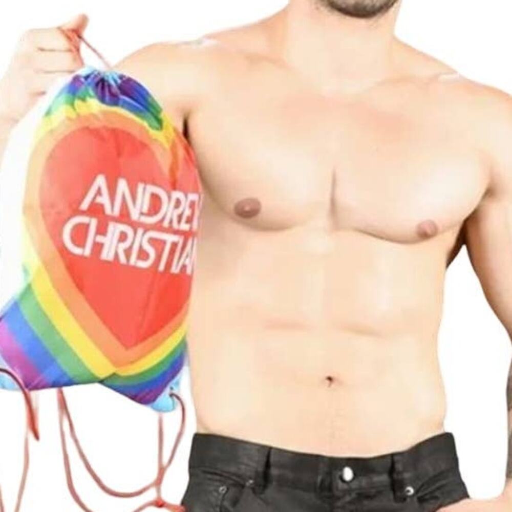 Andrew Christian Pride Heart Drawstring Backpack - Picture 3 of 3